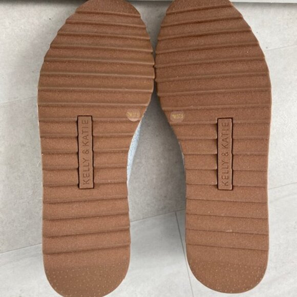 NWT KELLY & KATIE Zemi Denim Blue Tweed Espadrille Slip-On Shoes 7 - Picture 9 of 13